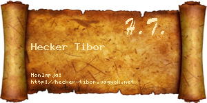 Hecker Tibor névjegykártya